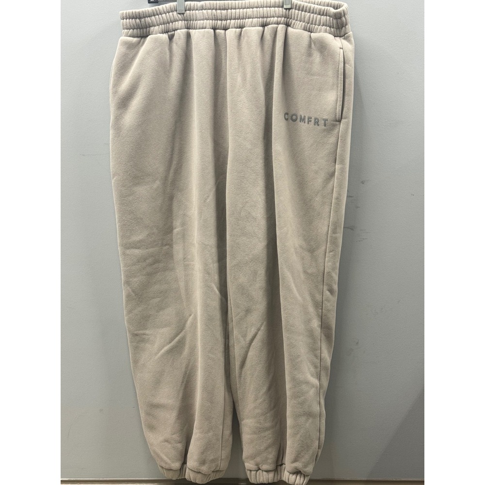 COMFRT Sweatpants Mens 3XL Tan  Elastic Waist Cuffed Fleece Joggers Warm Cozzy